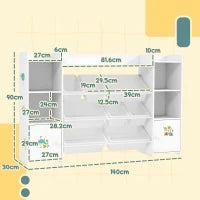 Mobile per bambini con 8 casse rimovibili, 140 x 30 x 90 cm, Bianco