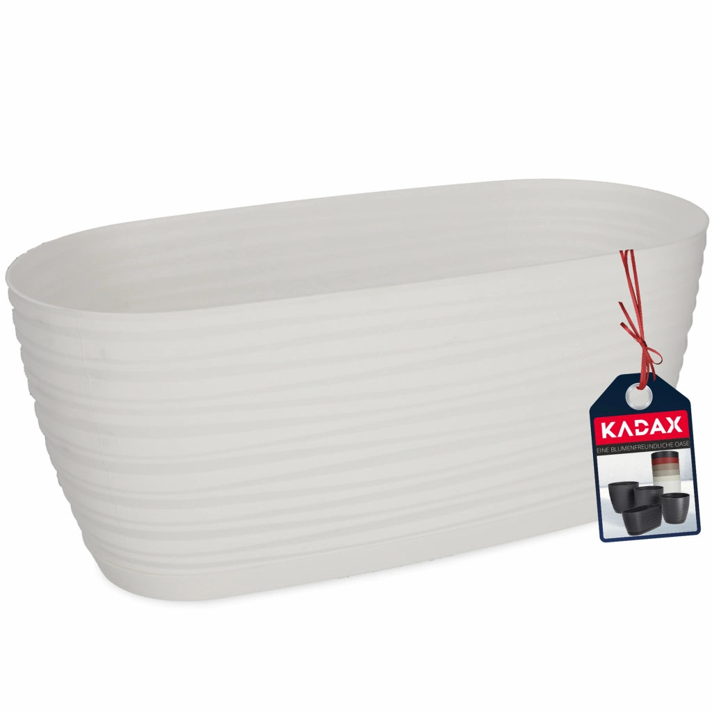 Vaso da fiori KADAX ovale da 27 cm in plastica bianca