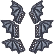 Decorazioni per Scarpe con Ali - Nero - Ali di Pipistrello - Ideali per Halloween - Accessori per Stivali