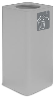 Pattumiera Per Raccolta Rifiuti 38x38xh80 cm In Acciaio Verniciato con Coperchio Basculante Bianco