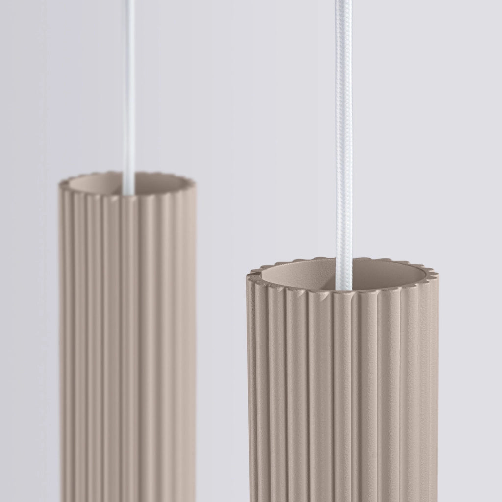 Lampada a sospensione barra 2 tubi taupe GU10 Pure Lume