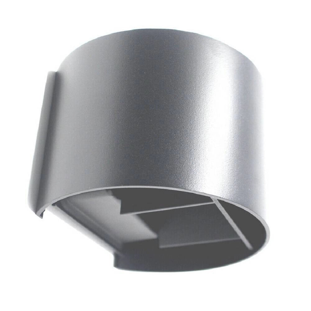 Trade Shop - Applique Parete Muro Grigio 28 Led 12 Watt Ip55 Luce Fredda Calda Up & Down Es44 -