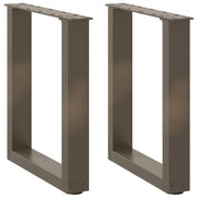 Set di 2 pratiche gambe per tavolino da caffè a forma di U con livellamento regolabile 38 x 42-43 cm in acciaio naturale 02_0057395