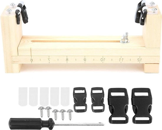 Strumento per Creare un Armband con Cordoncino Paracord | Strumento per Armband con Struttura in Legno | Strumento per Outdoor per Tessere | 8.7x3.5x2.0 Pollici