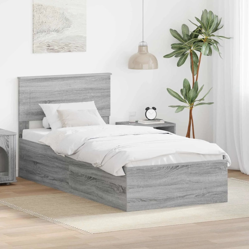 Struttura del letto Grigio Sonoma 90 x 190 cm Legno multistrato 3408709