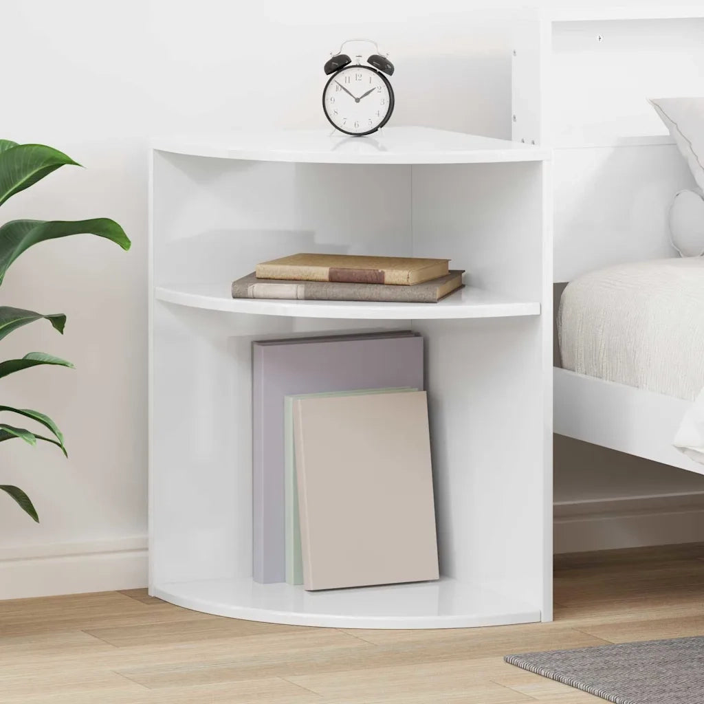 Tavolino | Tavolo laterale Bianco Lucido 39,7 x 39,7 x 60 cm Legno multistrato