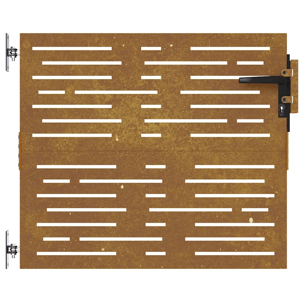 Cancello da giardino 85x100 cm in acciaio Corten design quadrato 153245