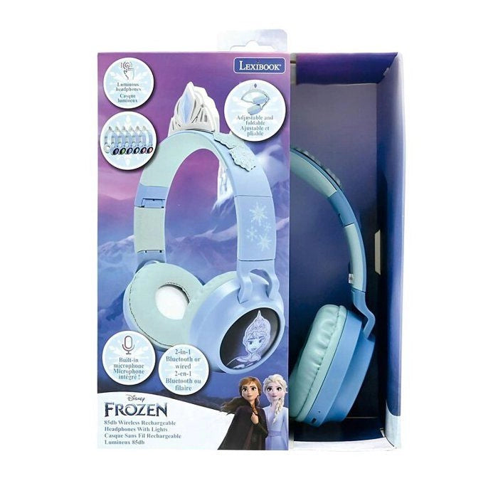 Cuffie Bluetooth pieghevoli e luminose con cavo con il design di una tiara dell'universo di Frozen con limitazione di