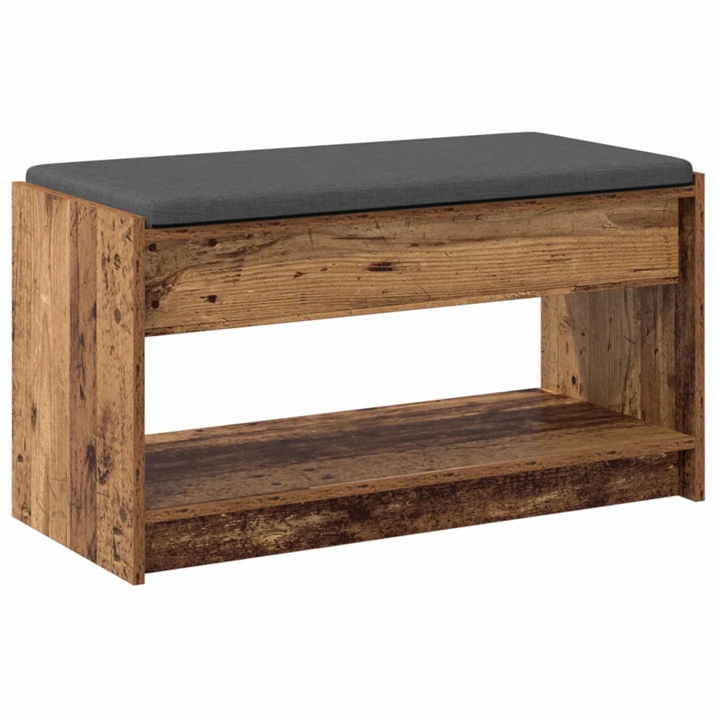 Panca per ingresso con cuscino Legno vecchio 83 x 38 x 45 cm