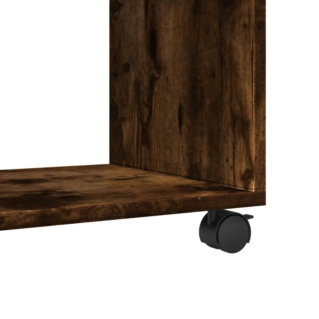 Mobiletto con Ruote Rovere Fumo 72x33x42,5 cm in Truciolato