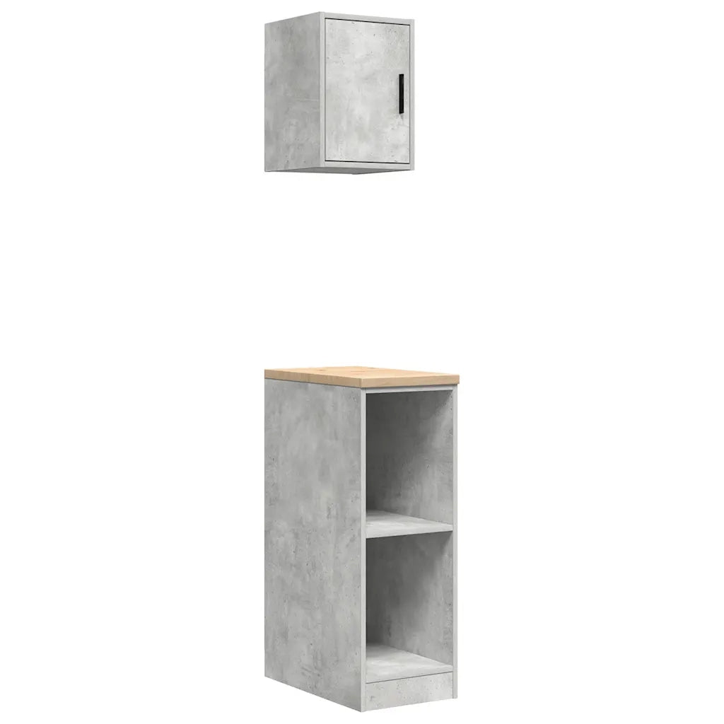 Armadi da Garage 2 pz Grigio Cemento in Legno Multistrato 3328263