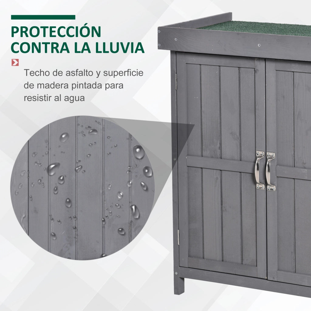 Casetta da Giardino in Legno ¨C zephmum ¨C 74x43x88 cm Grigio con 2 Porte