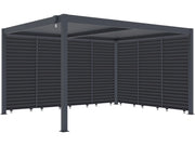 Pergola bioclimatica con 7 lamelle in alluminio "Windsor" - 3 x 4 m - Grigio