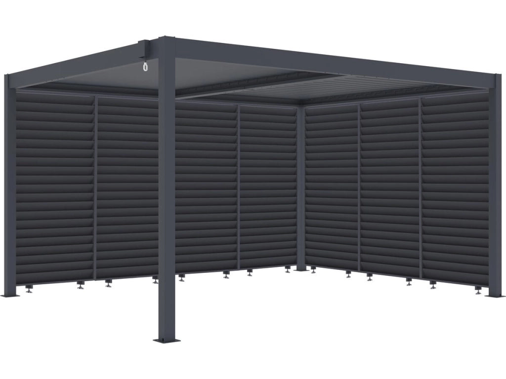 Pergola bioclimatica con 7 lamelle in alluminio "Windsor" - 3 x 4 m - Grigio