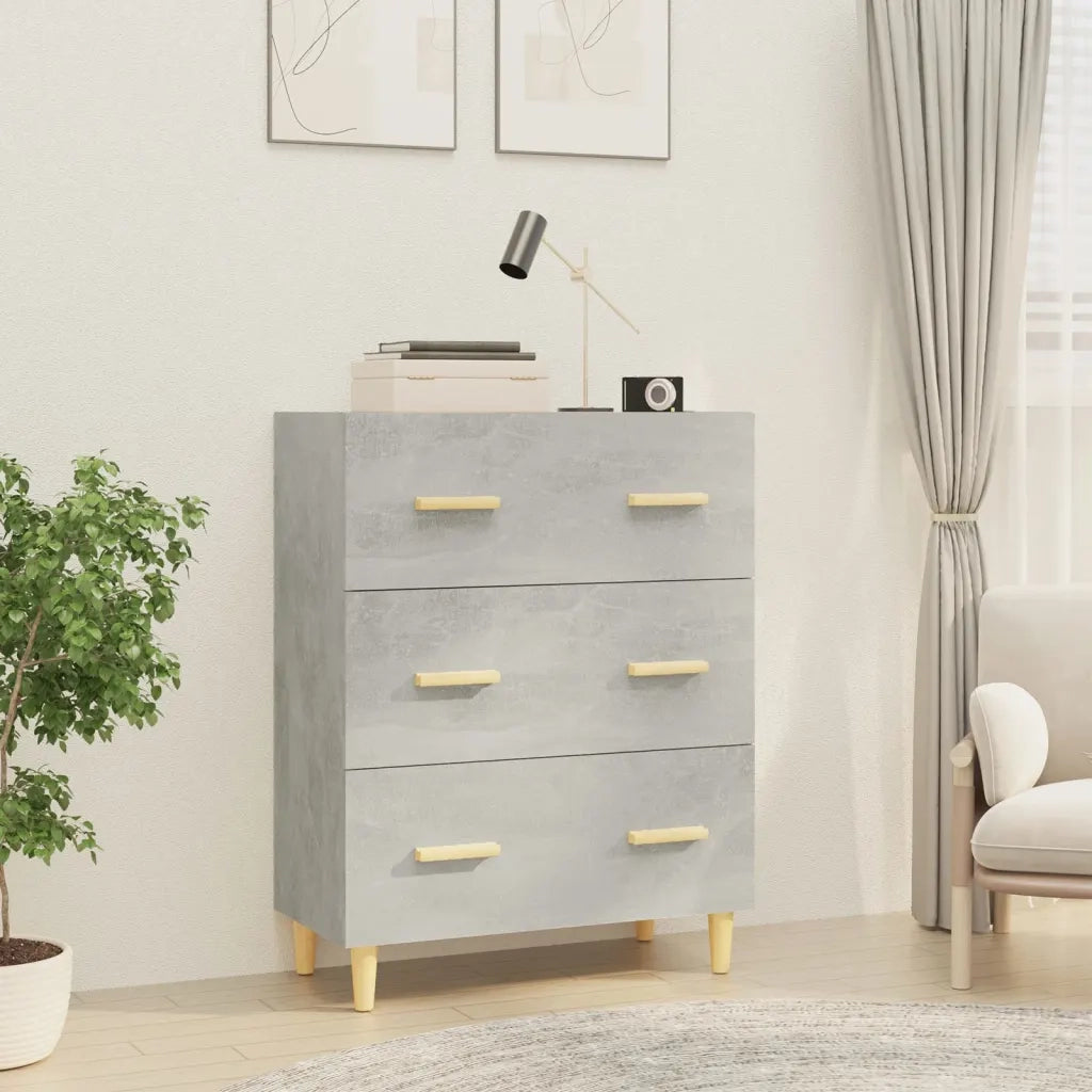 Credenza | Madia | Buffet da pranzo | Armadio da pranzo Grigio Cemento 70x34x90 cm in Legno Multistrato