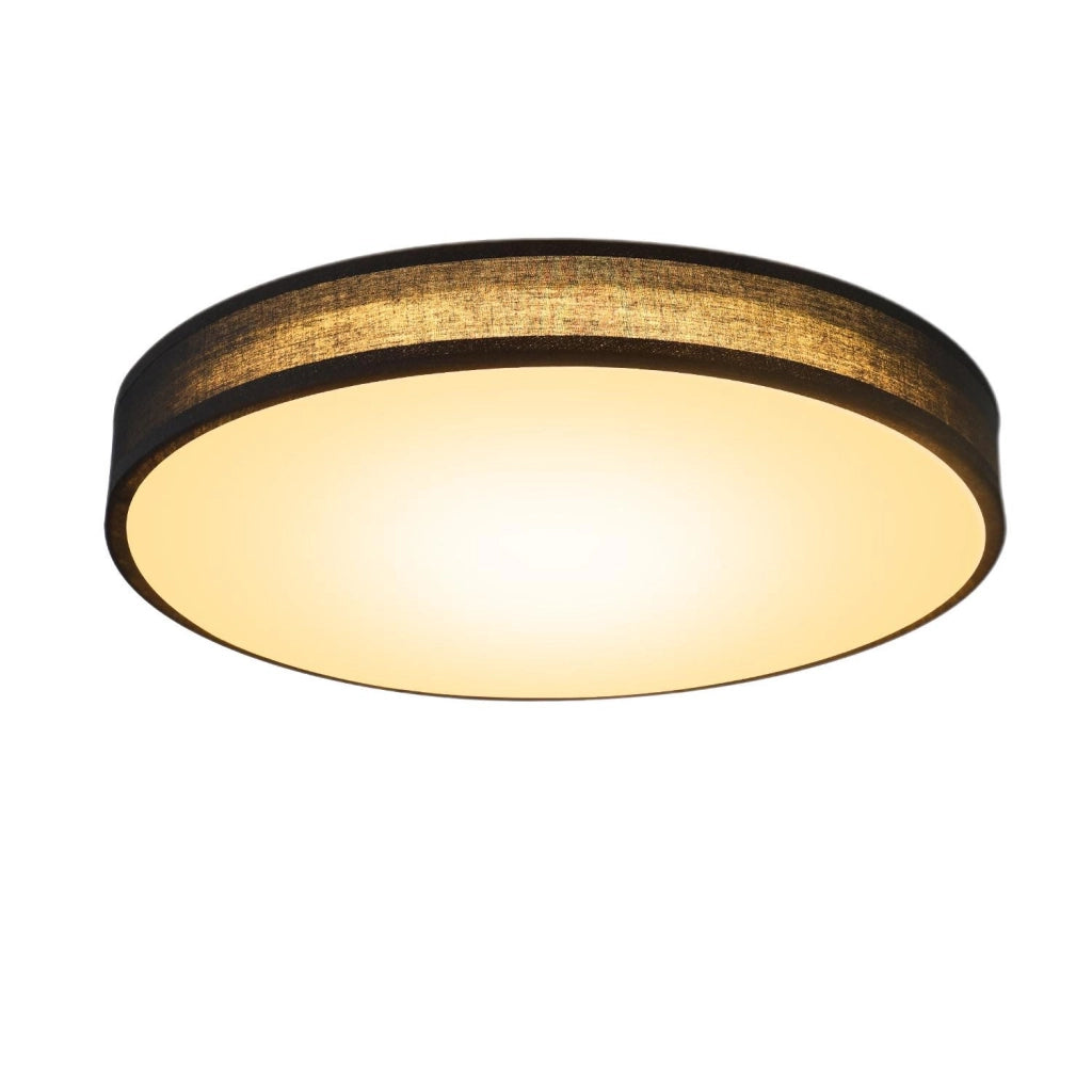 ZMH Lampada da soffitto plafoniera LED moderna paralume rotondo tessuto 30cm