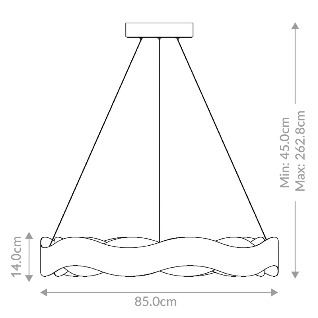 Lampada sospesa moderna tonda Ø85 bronzo oro LED 105W Vaughan