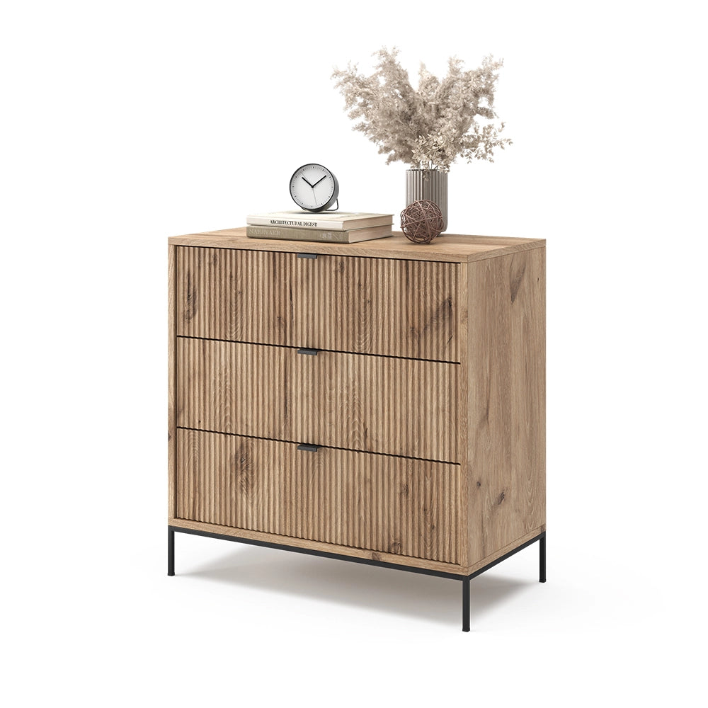 Vicco Cassettiera Quercia vichinga 42 x 81.2 cm con 3 cassetti