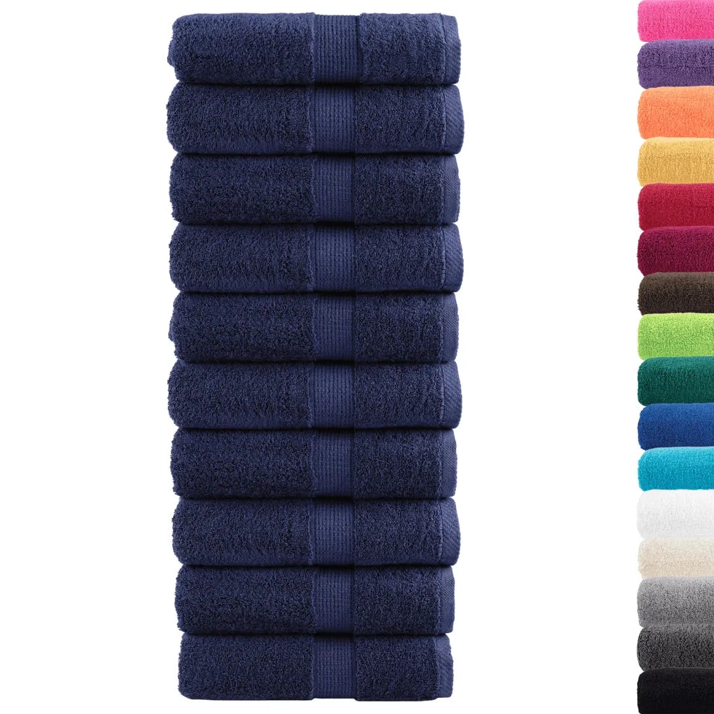 Asciugamani per ospiti Premium SOLUND 10 pz | Teli per bagno Blu navy 30x50 cm 600 g/m2