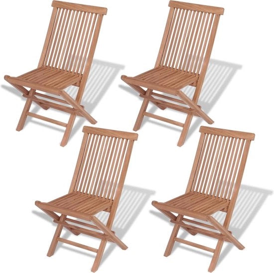 Tuoli da giardino pieghevole in legno di teak massiccio 4 posti