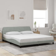 Giroletto-Struttura Letto Dover Grigio Chiaro 180x200 cm Velluto