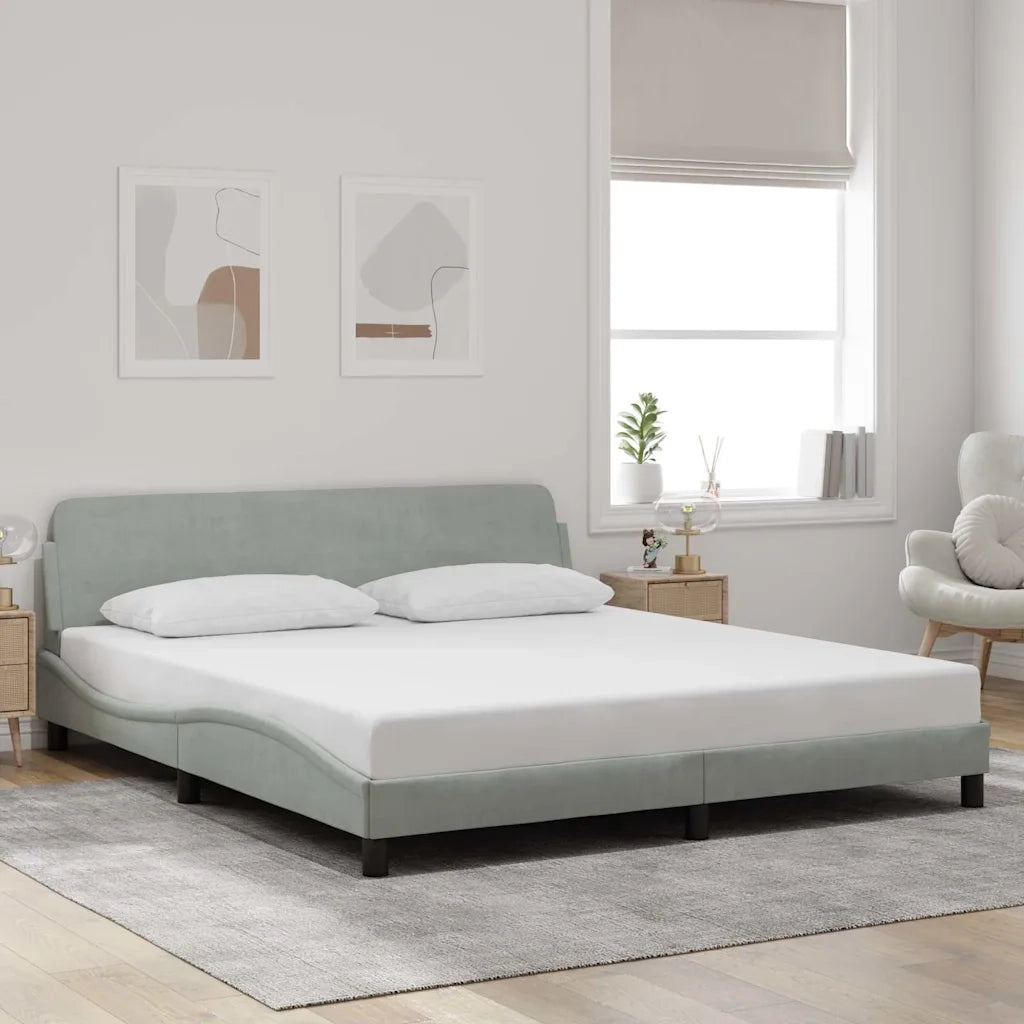 Giroletto-Struttura Letto Dover Grigio Chiaro 180x200 cm Velluto