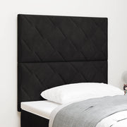 Testiera Design a Blocchi di Diamante Nera 100 cm Velluto