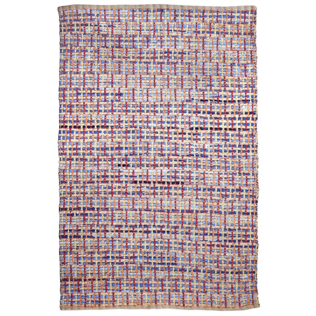 Tappeto Sienna 410 in juta e cotone intrecciato multicolore