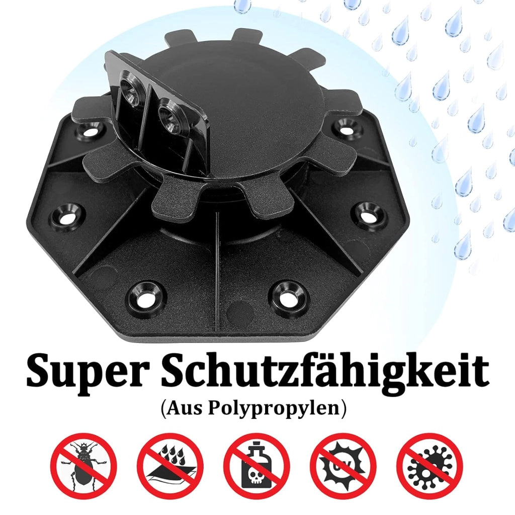 Cuscinetto regolabile in altezza in WPC per terrazze, 30 – 60 mm, autolivellante, per giardino, balcone, piastrelle, 20 pezzi