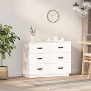 Credenza-Buffet-Armadio da cucina Bianca 100x40x75 cm in Legno Massello di Pino