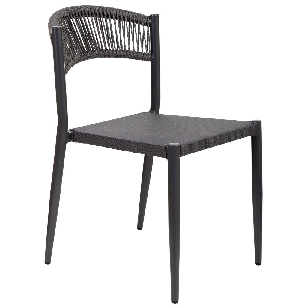 Sedia in rattan sintetico grigio 48x60x78