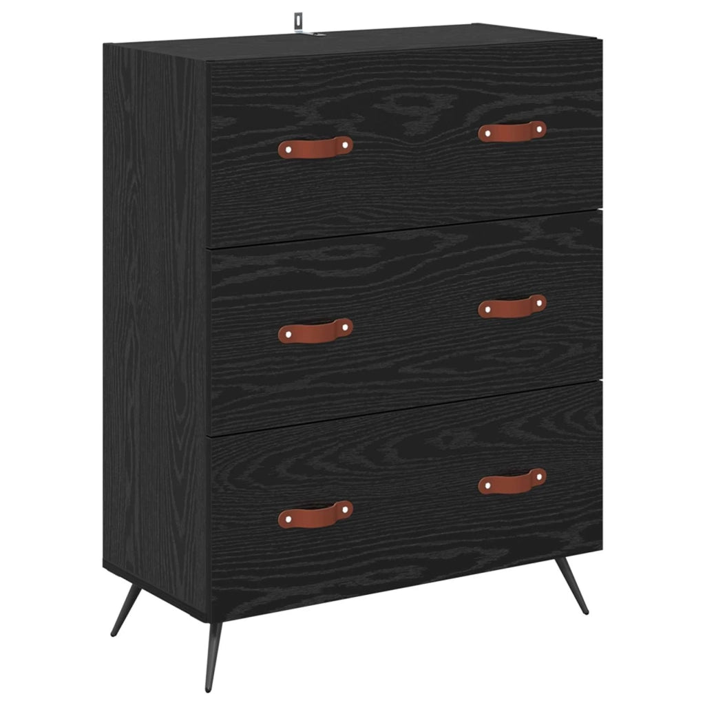Cassettiera Rovere Nero 69,5 x 34 x 90 cm Legno ingegnerizzato 881488
