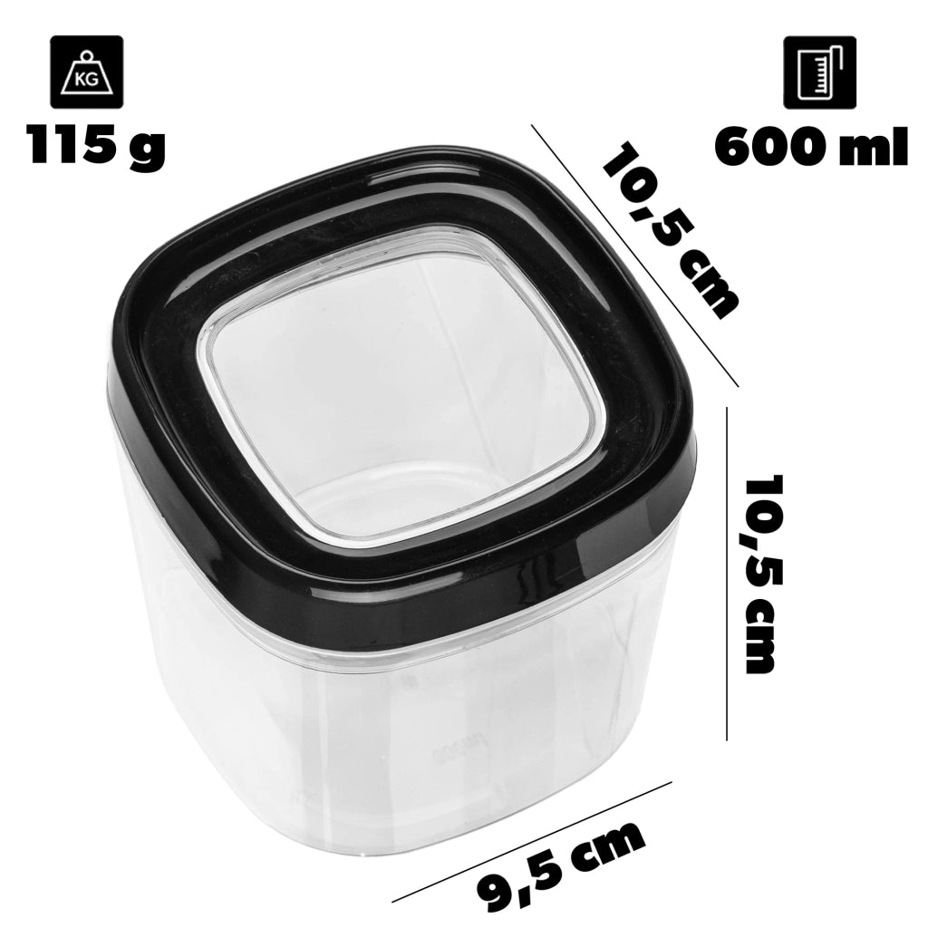KADAX Contenitori per alimenti sfusi e spezie con coperchio, in plastica, confezione da 3 pezzi.
