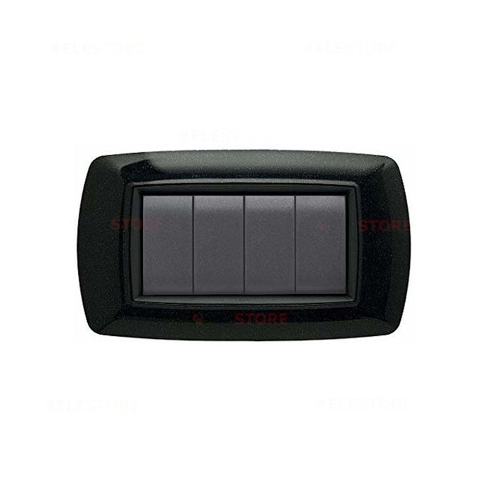 Placca Life 4P. Nero Glittering +Ad., FEB 2984/NG