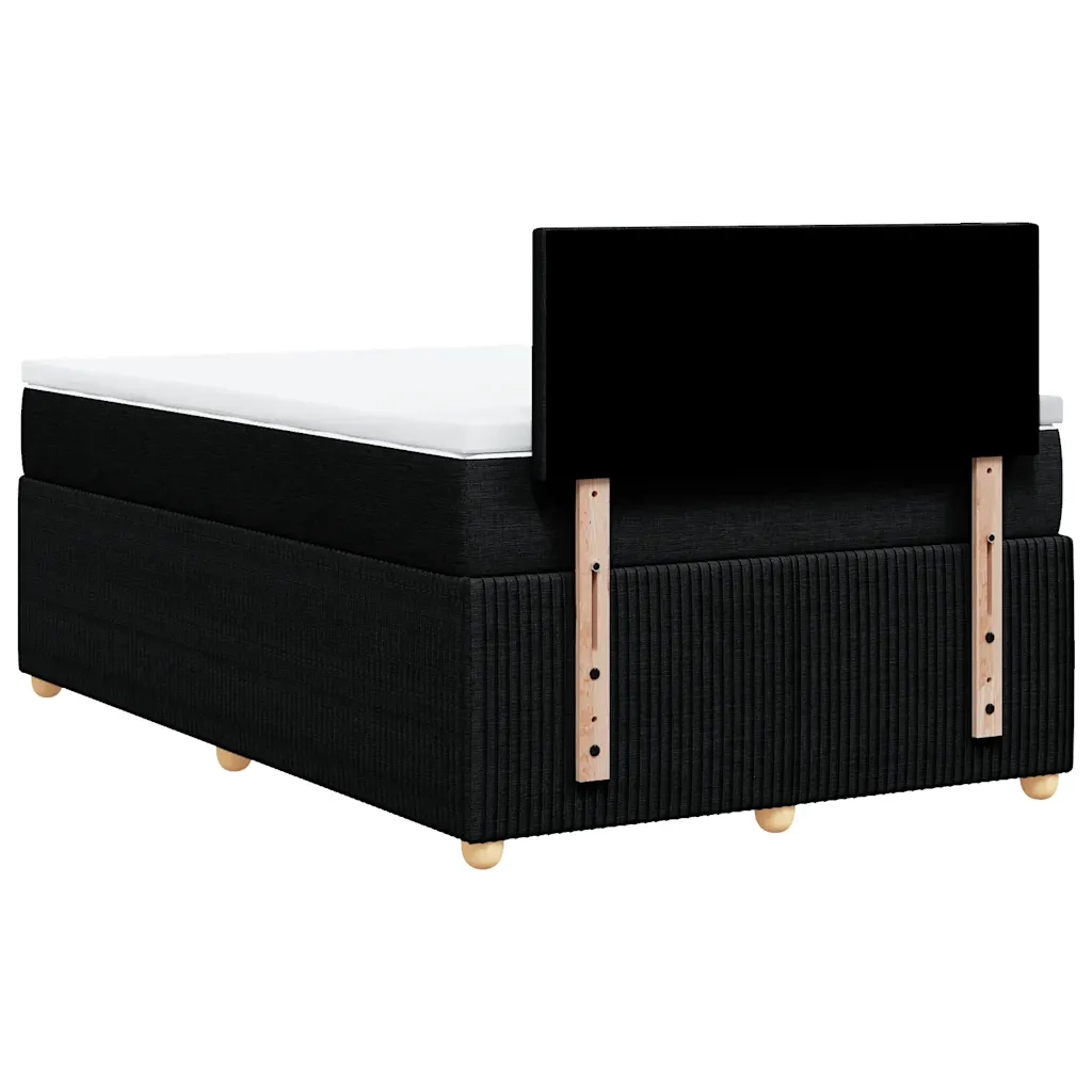 Giroletto a Molle con Materasso Nero 120x200 cm in Tessuto 3287418