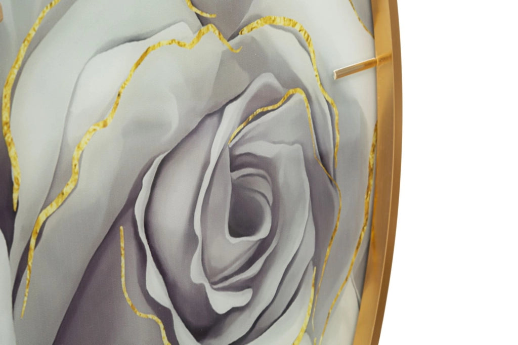 Orologio da Parete Rose 5x80x5 cm in Vetro MDF e Metallo Multicolor