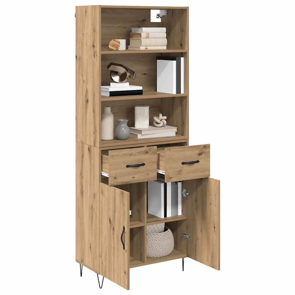Credenza 2 pz | Madia | Buffet da pranzo | Armadio da pranzo Rovere artigianale Legno multistrato