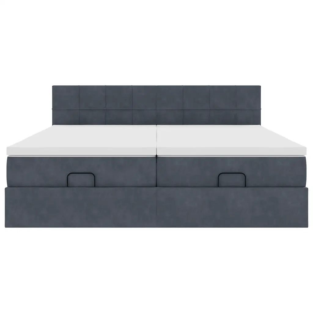 Struttura Letto Pouf con Materassi 160x200 cm in Velluto 3312069