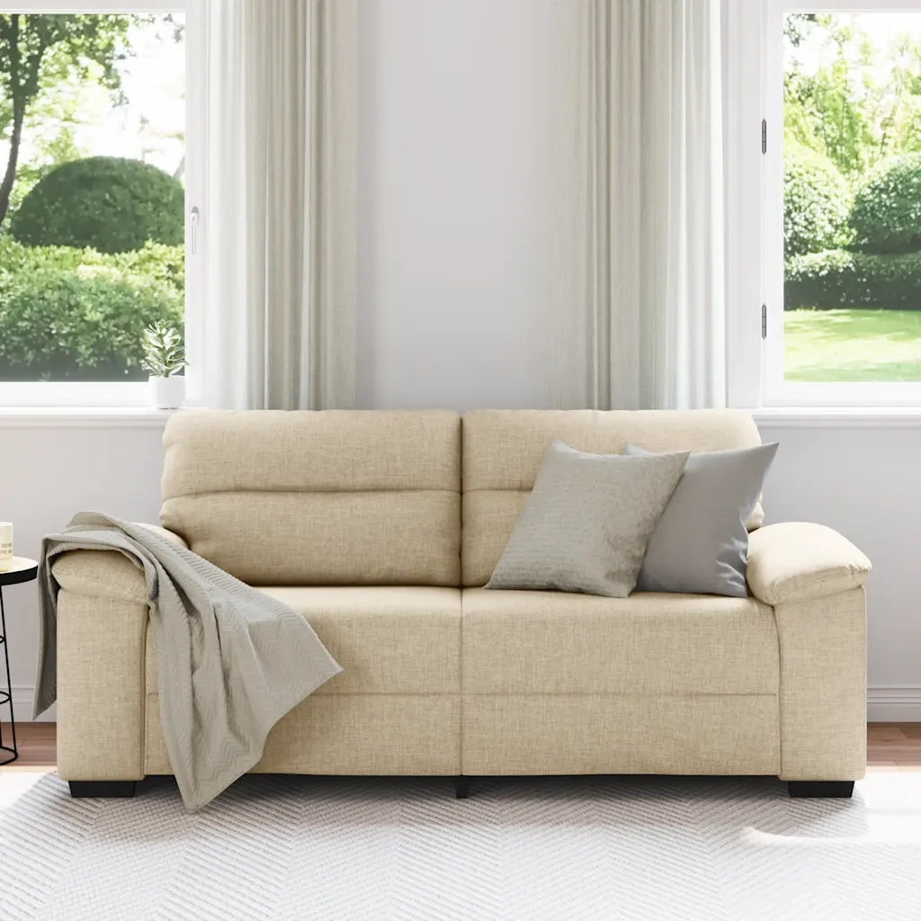 Divano a 2 Posti Crema 180x81x84 cm in Tessuto 4105314
