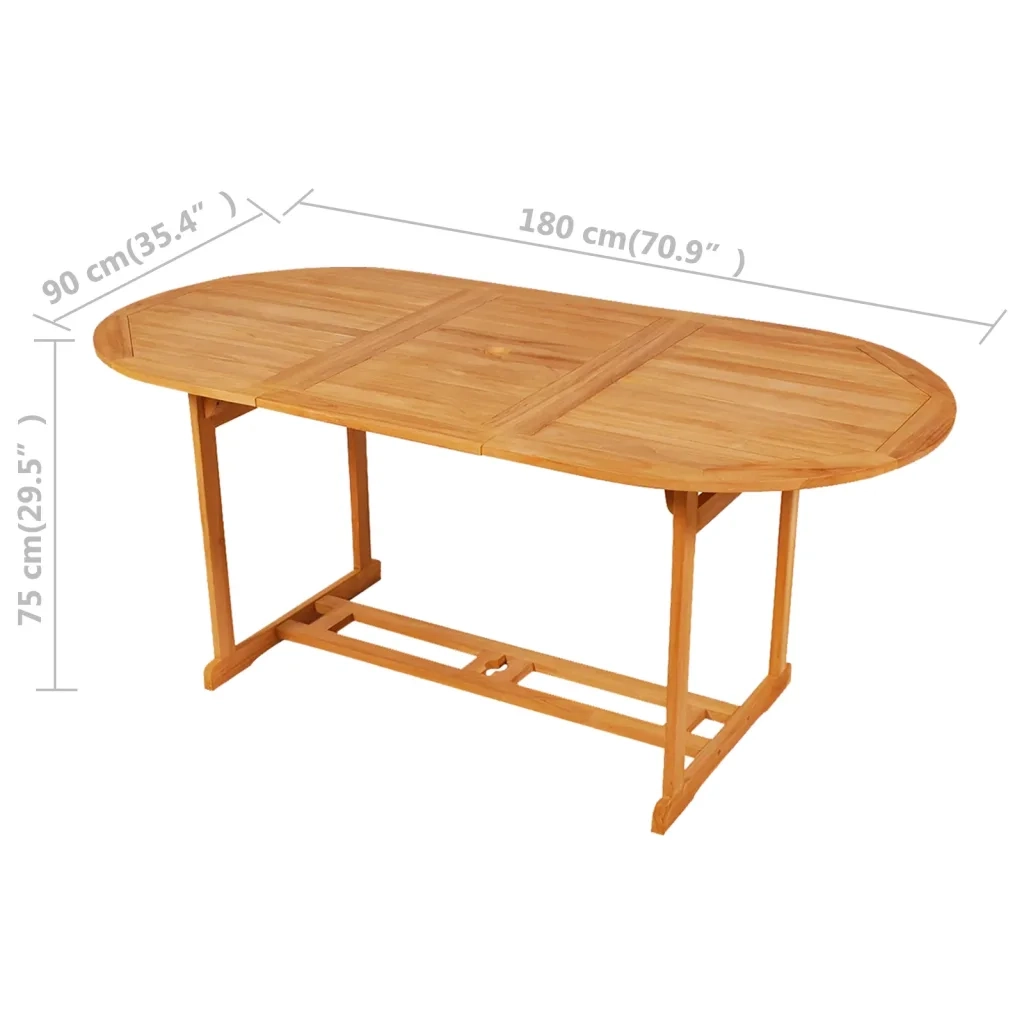 Set da Pranzo da Giardino 9 pz in Legno Massello di Teak cod mxl 35707