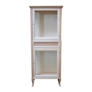 Vetrina classica 2 porte 1 cassetto in legno grezzo l.70 p.40 h.175 - Mobili 2G