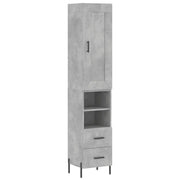 Credenza | Madia | Buffet da pranzo | Armadio da pranzo Grigio Cemento 34,5x34x180 cm in Legno Multistrato