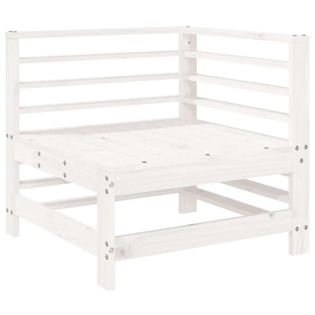Salotto da Giardino-Set Salotto da Giardino 3 pz Bianco in Legno Massello di Pino 875955