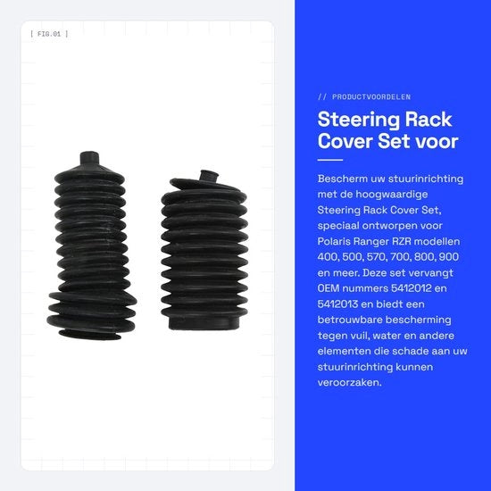 Protezione per la steerin - Copertura in gomma - Sostituzione per Polaris Ranger RZR 400/500/570/700/800/900 - Resistente agli urti - Imbottito - Materiale duraturo - Protezione per la steerin