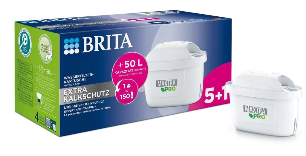 BRITA 1050844 MAXTRA PRO Extra Cartuccia Filtro Anticalcare Capacita' 150 l Compatibilita' Tutti Filtri da Tavolo Brita colore Bianco