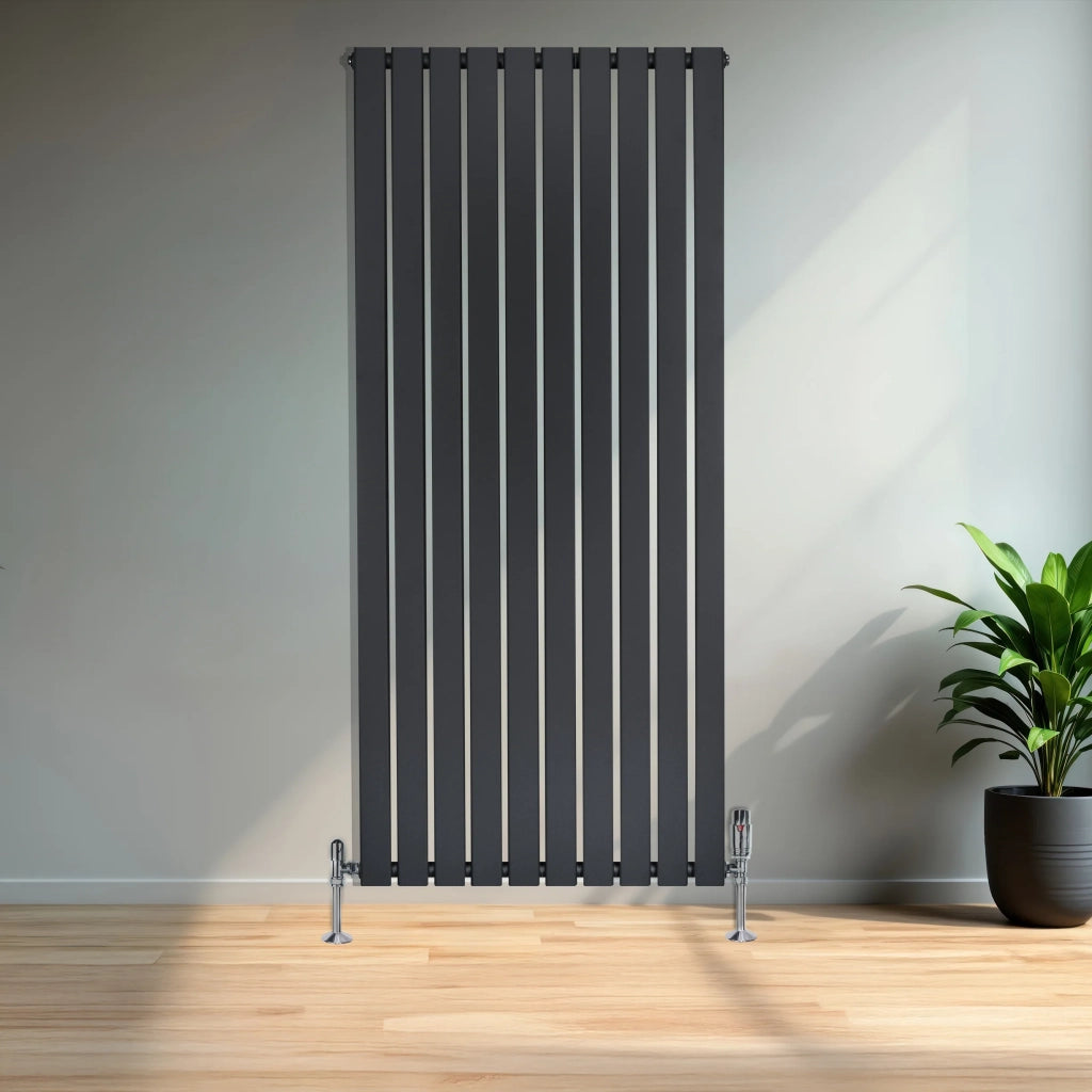 Radiatore Verticale Design Piatto Colonna Singola Antracite 1600x700 mm