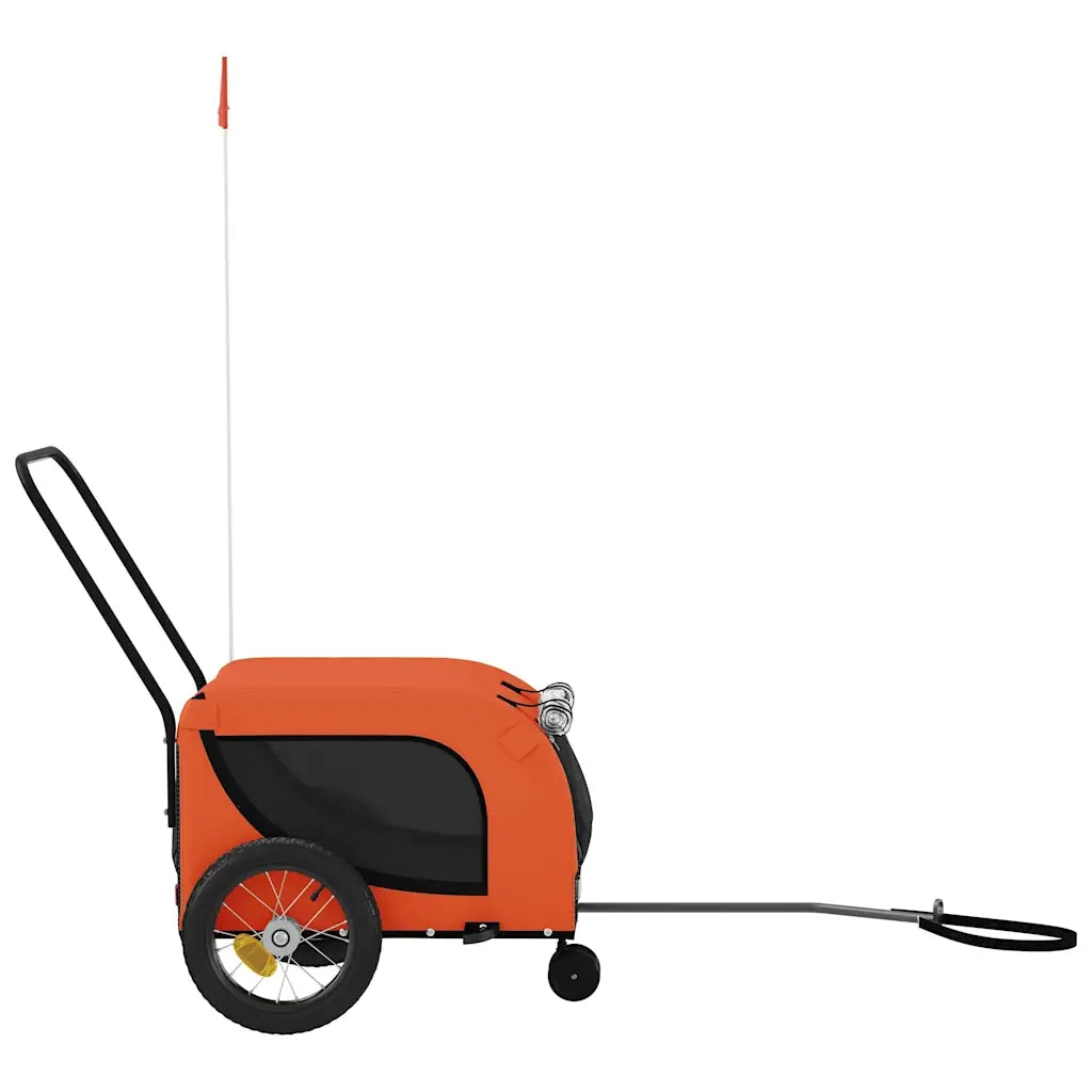 Rimorchio da Bici per Animali Arancione e Nero Oxford e Ferro CFW7253156