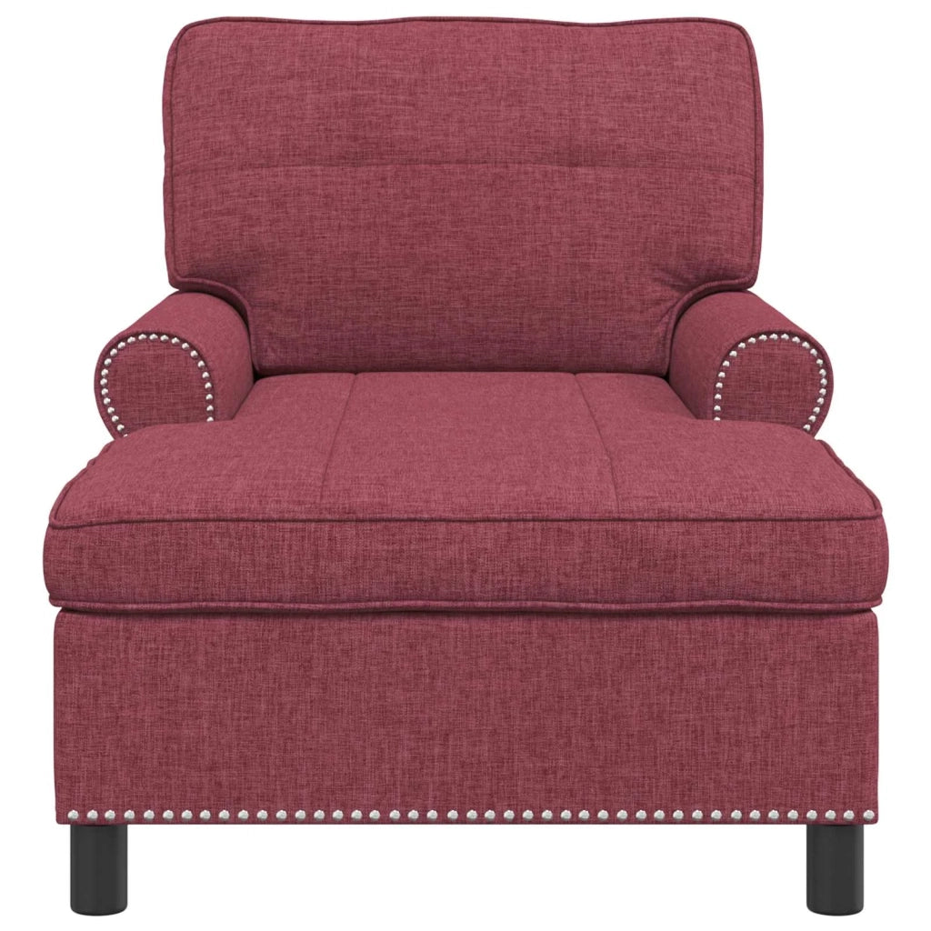 Chaise Lounge con cuscino Rosso Vino 91 x 157 x 91 cm Tessuto
