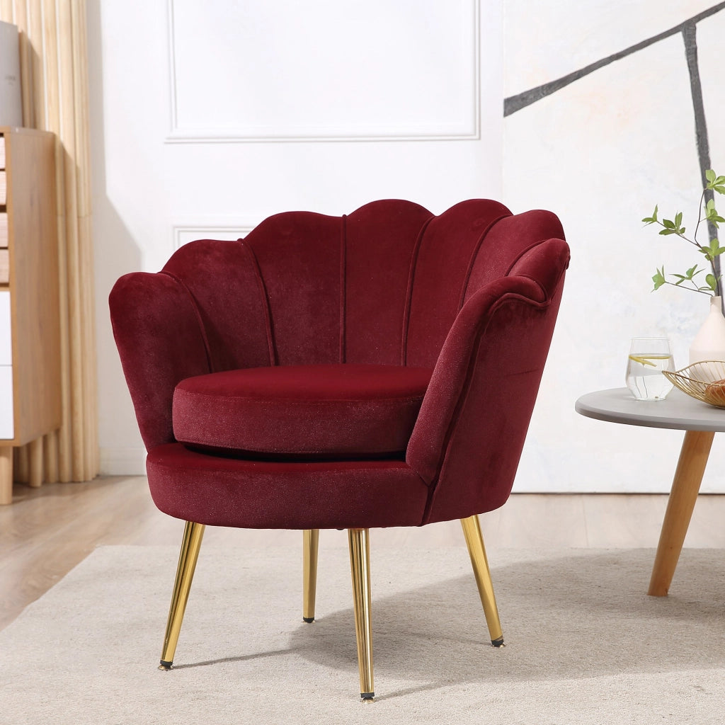 Poltrona Vintage ¨C zephmum ¨C Rosso Scuro, Tessuto, 76x67x74cm