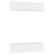Mobile TV multimediale scaffale TV credenza mobile TV sala da pranzo soggiorno camera da letto 4 pezzi 60 x 30 x 30 cm truciolato bianco 02_0028710